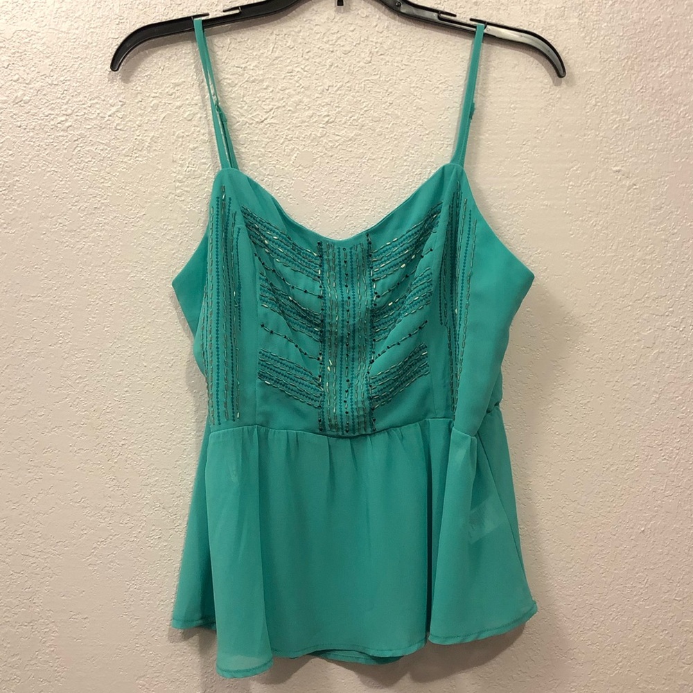 Beaded Teal Top